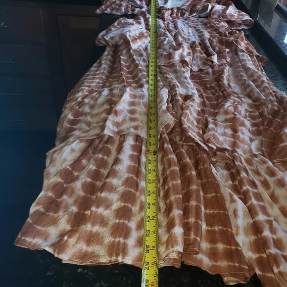 Vici X Nordstrom Tie Dye Plunge Neck Tiered Ruffle Maxi Dress Sz S - Picture 5 of 14